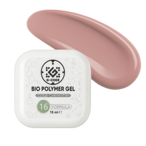 Bio Polymer Gel G-Code— біо-полімерний гель для укріплення та нарощування нігтів (професійний) #16